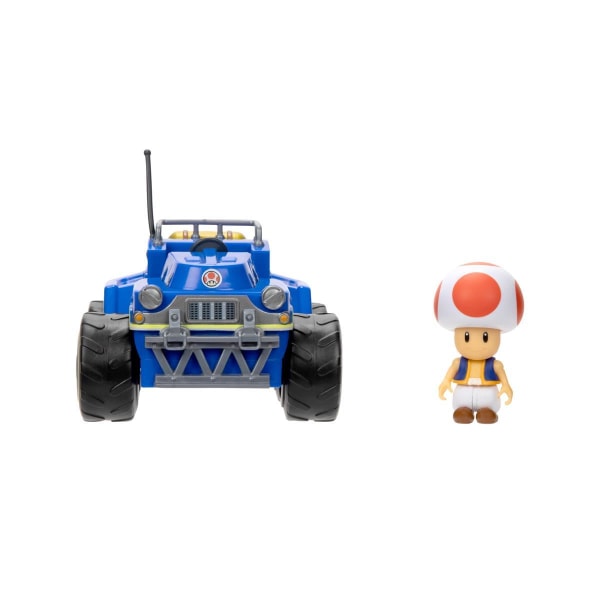 Super Mario Movie Pull Back Fordon med figur Toad multifärg