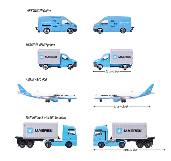 Majorette MAERSK Giftpack 4-pack multifärg