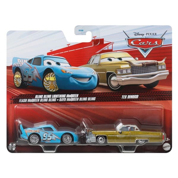 Disney Cars 1:55 2-pack Bling Bling Lightning McQueen & Tex Dinoco multifärg