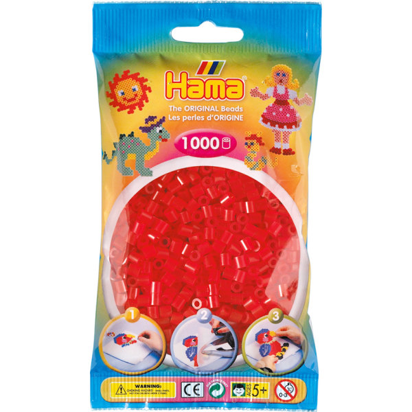 Hama Midi Transparent Röd 1000st 207-13 multifärg