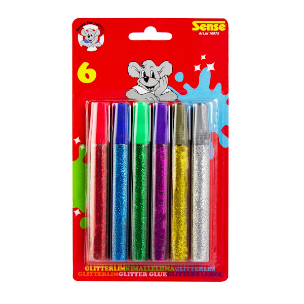 Sense Glitterlim 6-pack multifärg