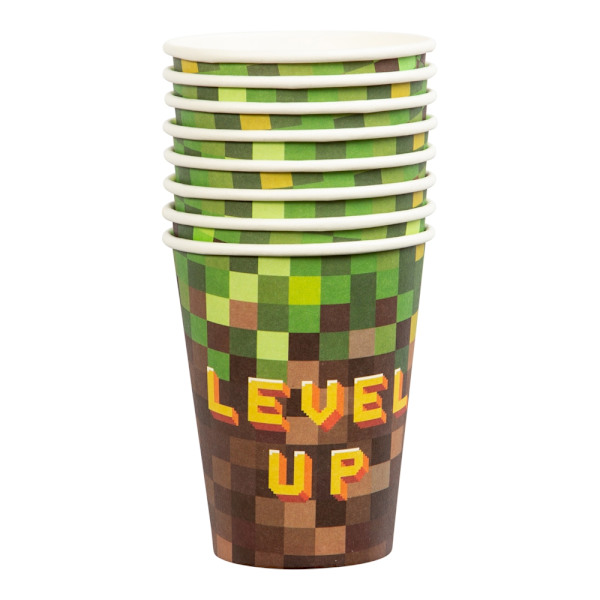 Minecraft Pappermuggar Level up Kalas 8-pack multifärg