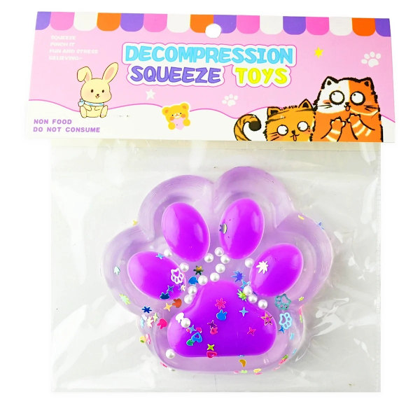 Squishy Cat Paw Clear 10cm Lime Limegrön