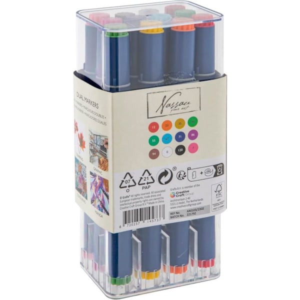 Dual markers 12-pack Dubbelspets pennor multifärg
