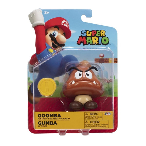 Super Mario Figur 10cm Goomba with Coin multifärg