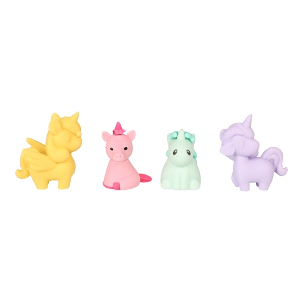 Suddgummi 4-pack Enhörningar i ask multifärg