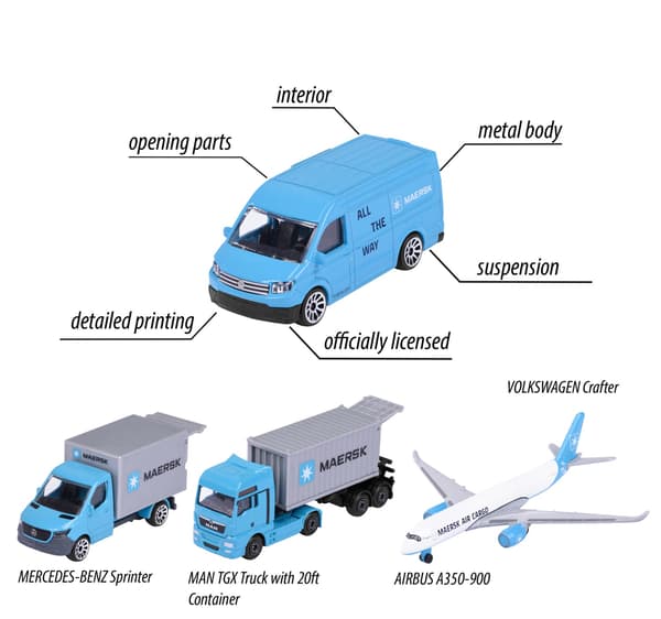 Majorette MAERSK Giftpack 4-pack multifärg