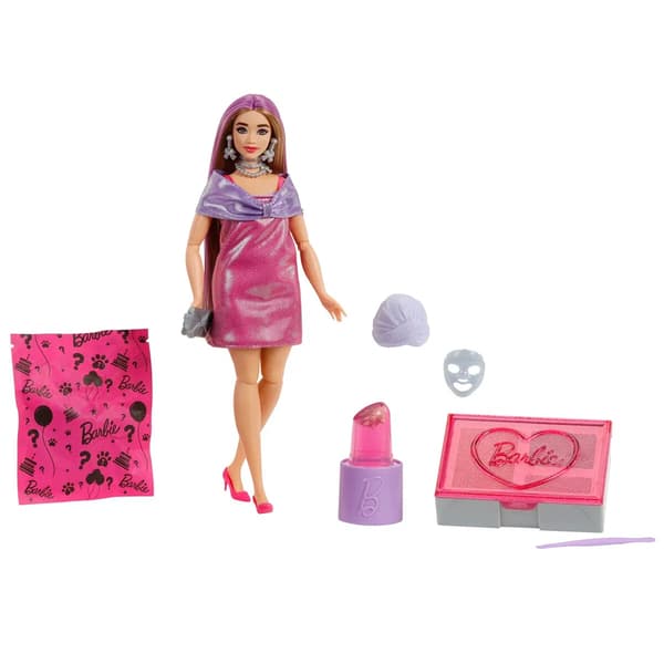 Barbie Party Unboxed Docka Kurvig med rosa klänning multifärg