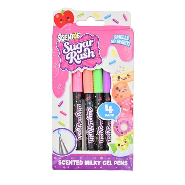 Scentos Sugar Rush Milky Gelpennor med doft 4-pack
