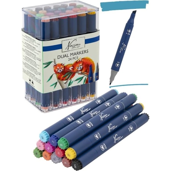 Dual markers 24-pack Dubbelspets pennor multifärg