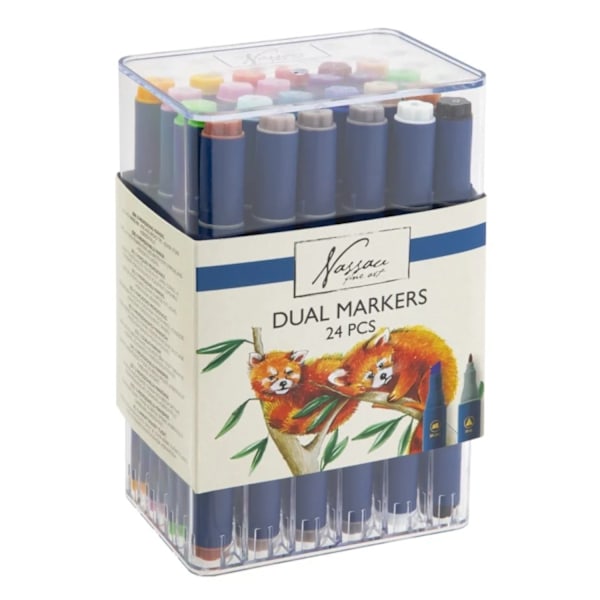Dual markers 24-pack Dubbelspets pennor multifärg