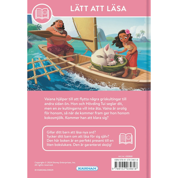 Lätt att läsa Vaiana och Pua multifärg