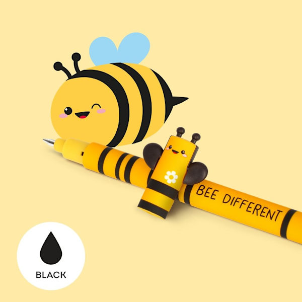 Gelpenna med utsuddbart bläck Bee Different Svart