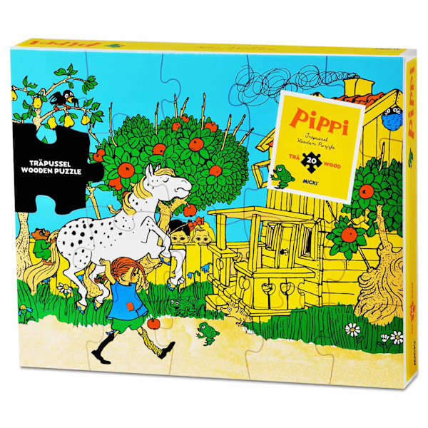 Pippi Träpussel 20 bitar multifärg