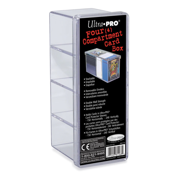 Ultra Pro 4 Compartment Card Box Transparent