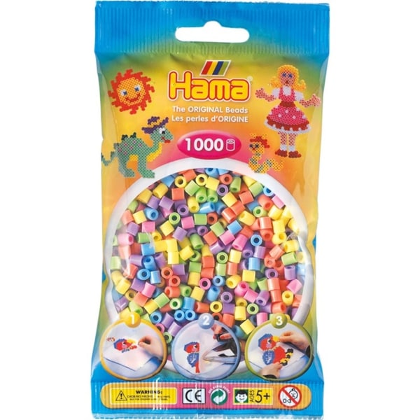 Pärlor till pärlplatta Hama Midi Pastel Mix 1000st 207-50 multifärg