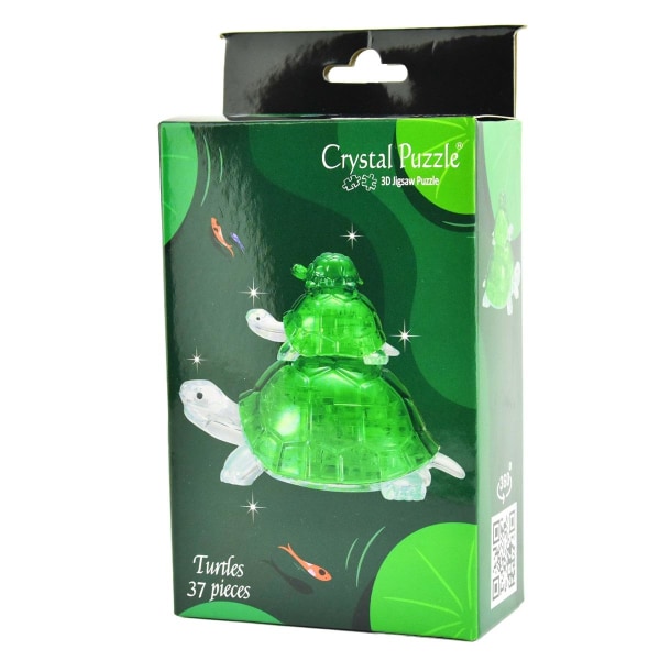Crystal Puzzle 3D Sköldpaddor 37 bitar multifärg