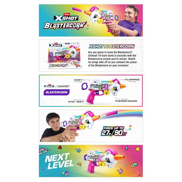 X-Shot Blastercorn Unicorn Blaster multifärg