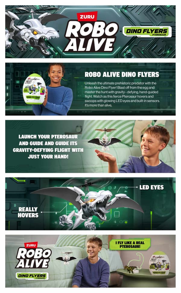Robo Alive Dino Flyers Pterosaur multifärg