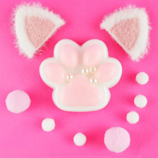 Squishy Cat Paw med öron 7cm multifärg