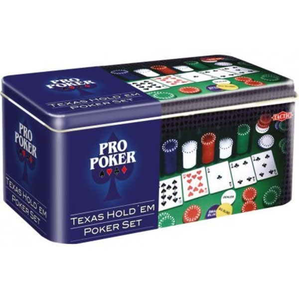 Pokerset Texas Hold´em i plåtask (SE/FI/DK/NO/EN)