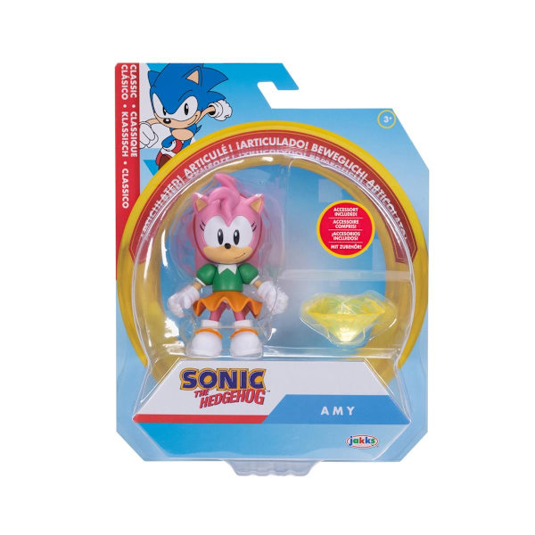 Sonic Figur 10cm Amy with Yellow Chaos Emerald multifärg