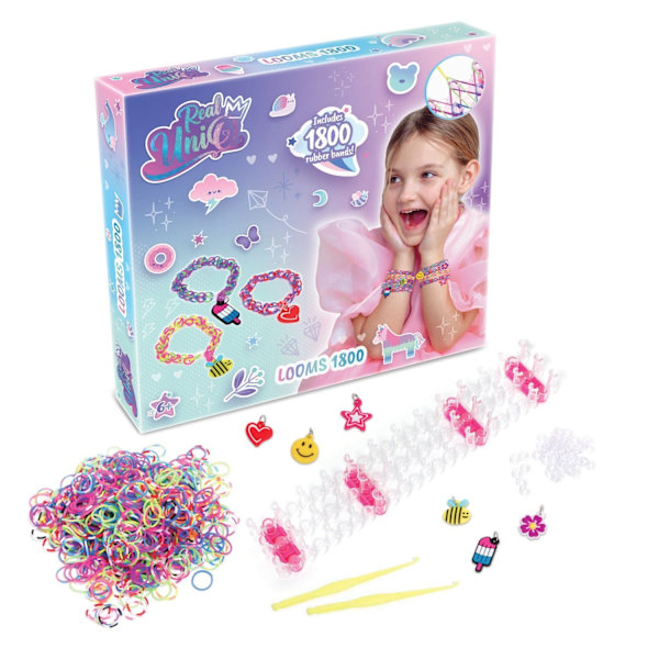 Real UniQ Loom Bands Kit Looms 1800