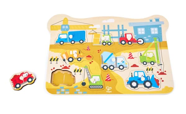Hape Byggfordon Knoppussel 9 bitar multifärg