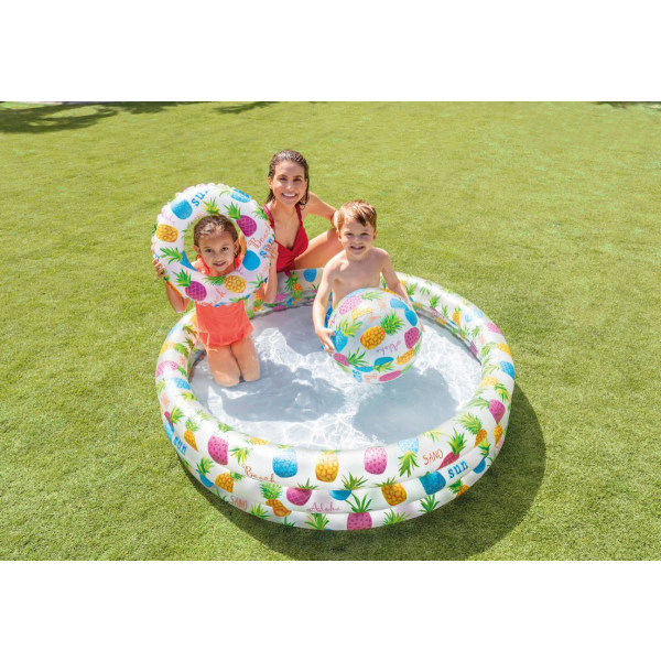 INTEX Pool med badring och badboll multifärg