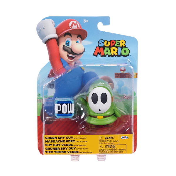 Super Mario Figur 10cm W40 Shy guy with POW Block multifärg