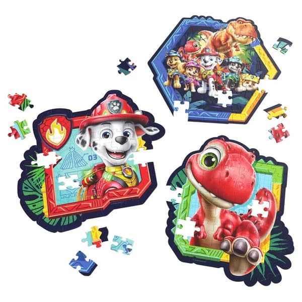 Paw Patrol Dino Plåtlåda med 3 Pussel multifärg