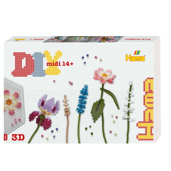Hama Midi DIY Art Blommor 6000 pärlor multifärg