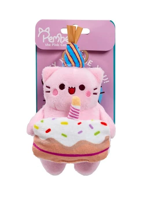 Pembe Nyckelring Plush 12cm Happy Birthday multifärg