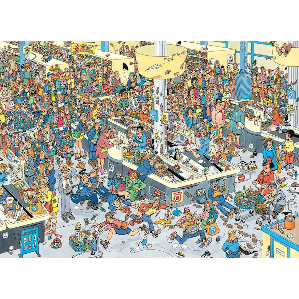 Jan Van Haasteren Queued Up! Pussel 1000 bitar multifärg