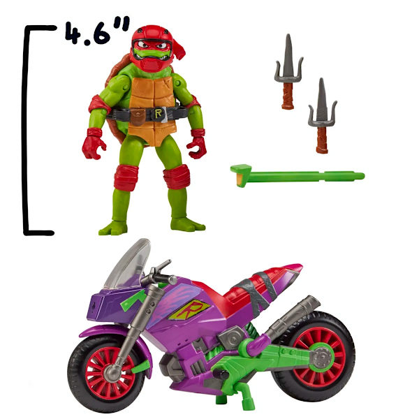 Turtles Mutant Mayhem Purple Dragon Cycle med Raphael multifärg