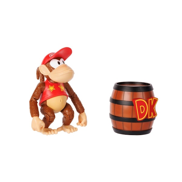 Donkey Kong Figur 10cm Diddy Kong with DK Barrel multifärg