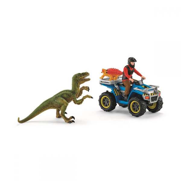 schleich® DINOSAURS Flykt på fyrhjuling från velociraptor 41466 multifärg
