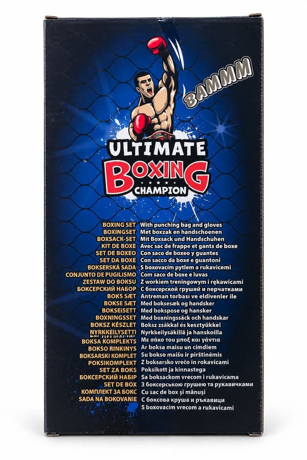 Ultimate Boxing Boxboll med handskar Röd
