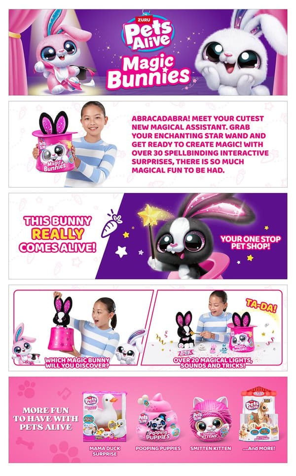 Zuru Pets Alive Magic Bunnies Surprise multifärg