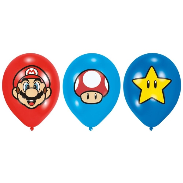 Super Mario Ballonger 6-pack multifärg