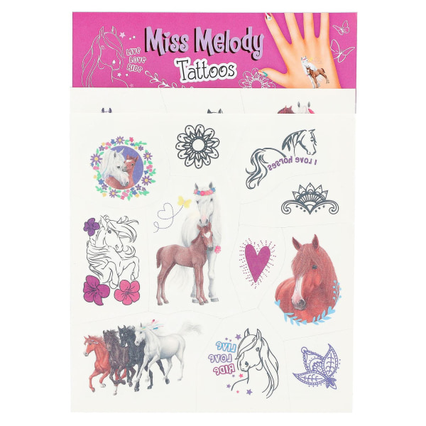 Miss Melody Tatueringar Hästar multifärg