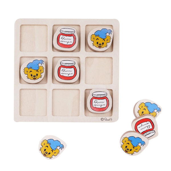 Bamse Tre i Rad i trä multifärg