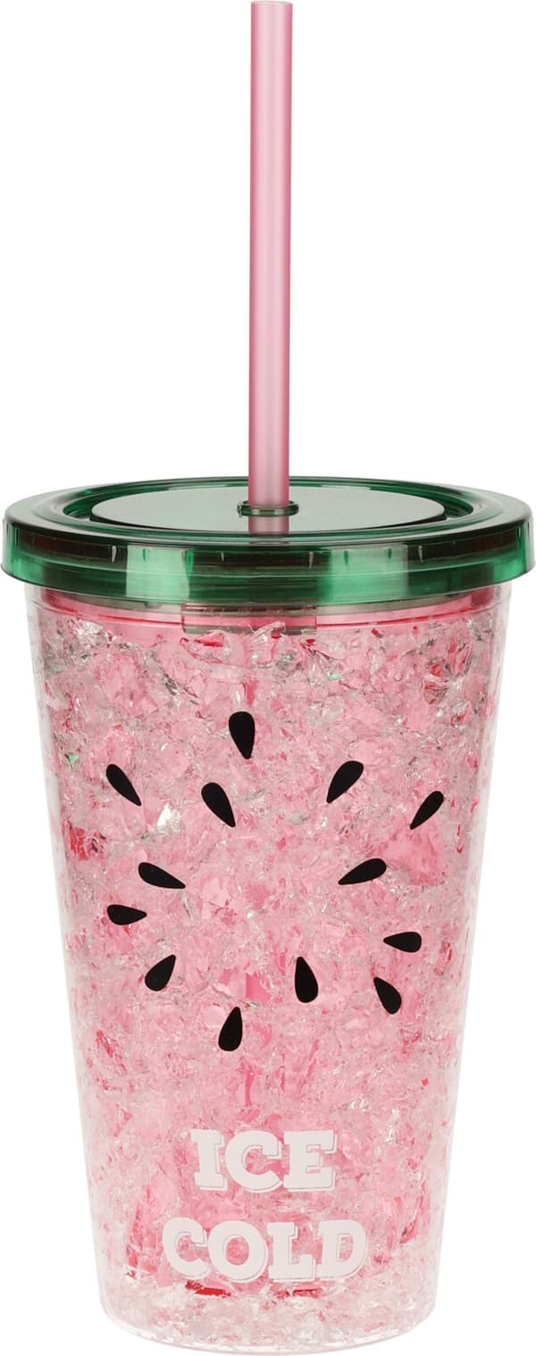 Mugg Kylbar med sugrör 500ml Ice Cold multifärg