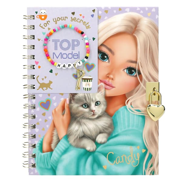 TOPModel Dagbok med lås & armband multifärg