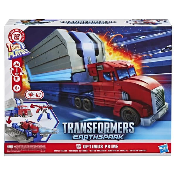 Transformers Earthspark Optimus Prime Battle Trailer multifärg