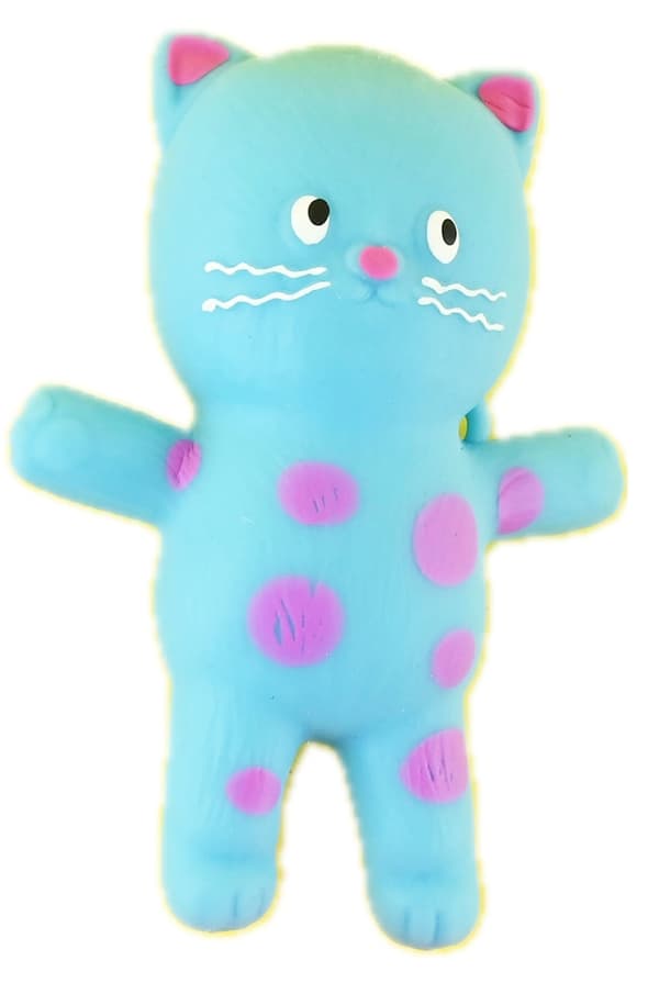 Squeeze Katt 14cm Blå med rosa prickar multifärg