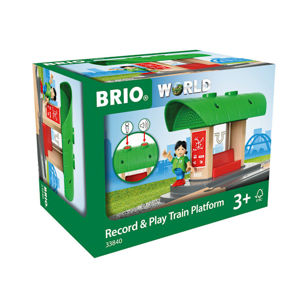 Brio Record & Play Tågstation multifärg