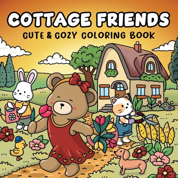 Cozy Cottage Friends Målarbok multifärg