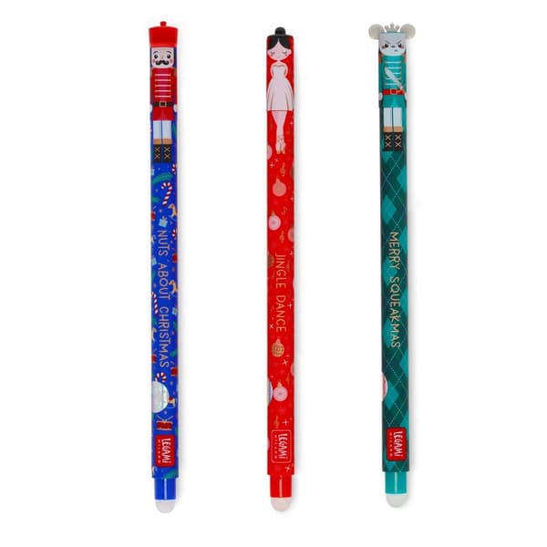 Legami Gelpenna med utsuddbart bläck 3-pack Christmas Edition multifärg