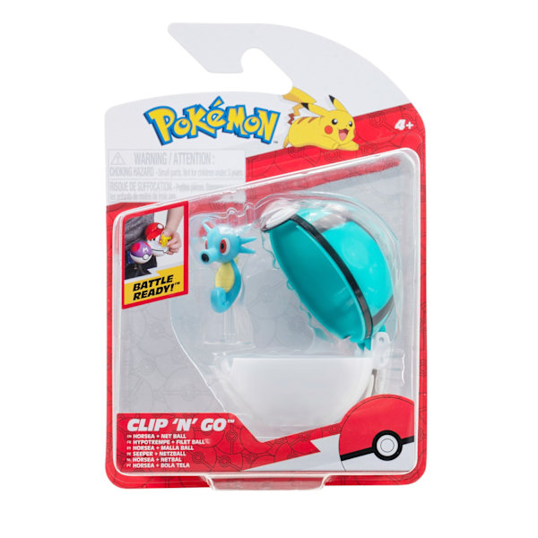 Pokemon Clip n Go Horsea + Net Ball multifärg